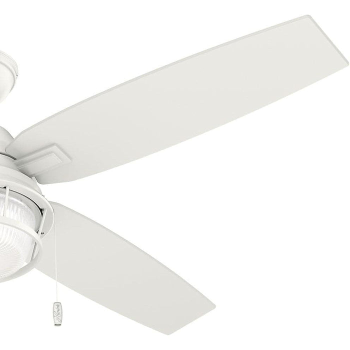 52 in. White Indoor Outdoor Ceiling Fans with LED Light Kit and Pull Chain, Hugger Ceiling Fan with Light, Four Blade Ceiling Fan-3-ErisView