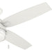 52 in. White Indoor Outdoor Ceiling Fans with LED Light Kit and Pull Chain, Hugger Ceiling Fan with Light, Four Blade Ceiling Fan-3-ErisView