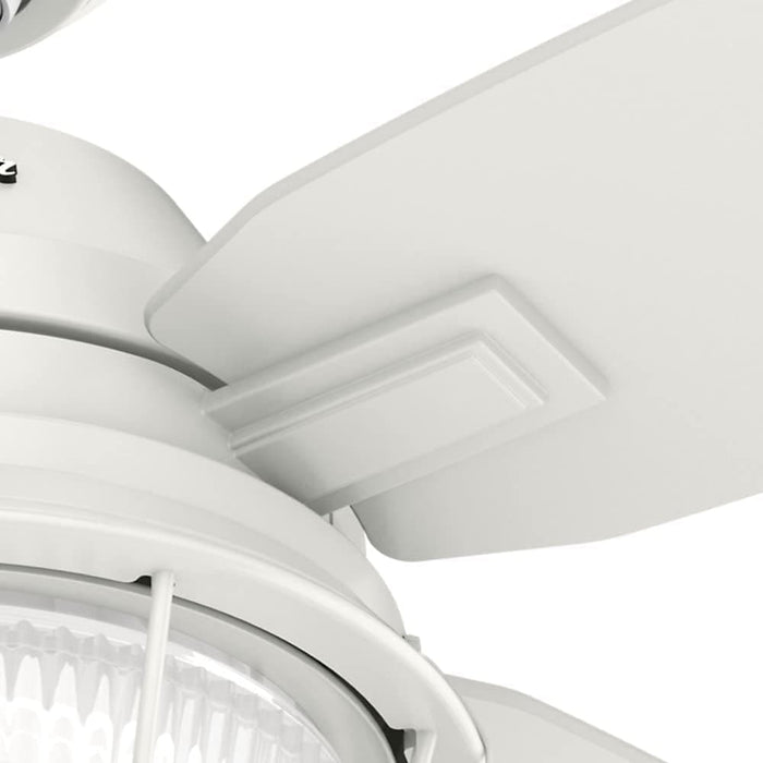 52 in. White Indoor Outdoor Ceiling Fans with LED Light Kit and Pull Chain, Hugger Ceiling Fan with Light, Four Blade Ceiling Fan-5-ErisView