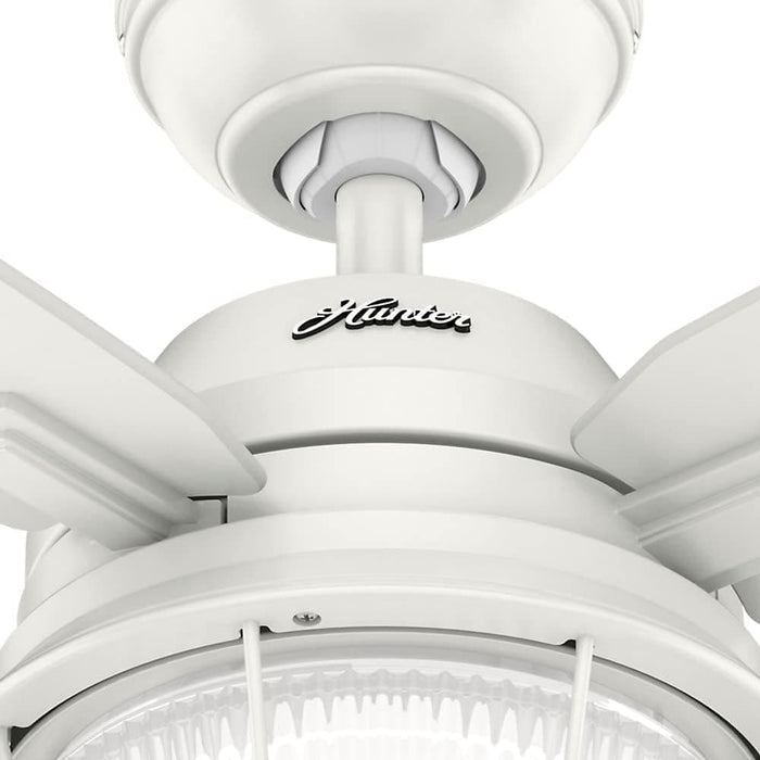 52 in. White Indoor Outdoor Ceiling Fans with LED Light Kit and Pull Chain, Hugger Ceiling Fan with Light, Four Blade Ceiling Fan-7-ErisView