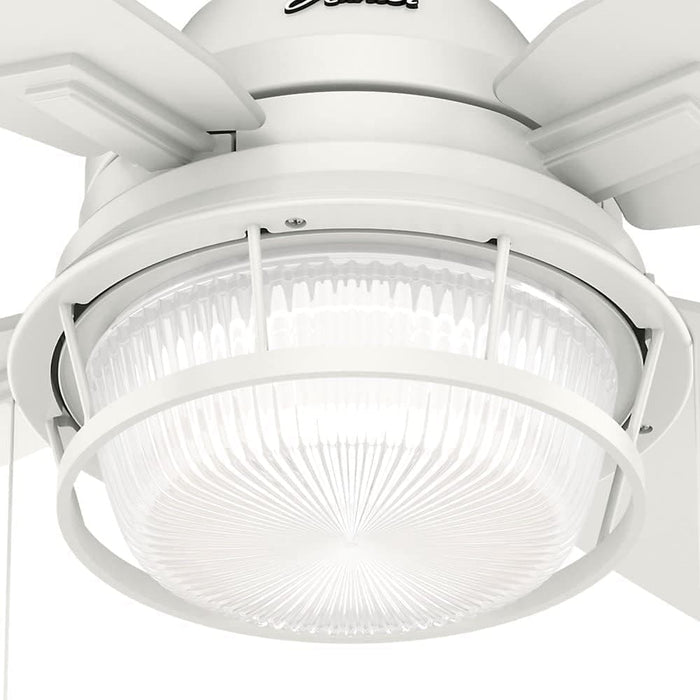 52 in. White Indoor Outdoor Ceiling Fans with LED Light Kit and Pull Chain, Hugger Ceiling Fan with Light, Four Blade Ceiling Fan-8-ErisView