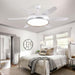 52 in. White Industrial Ceiling Fans with Light and Remote, Farmhouse Modern Dimmable Ceiling Fan for Living Room Bedroom Dining Room-2-ErisView