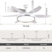 52 in. White Industrial Ceiling Fans with Light and Remote, Farmhouse Modern Dimmable Ceiling Fan for Living Room Bedroom Dining Room-4-ErisView