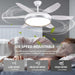 52 in. White Industrial Ceiling Fans with Light and Remote, Farmhouse Modern Dimmable Ceiling Fan for Living Room Bedroom Dining Room-5-ErisView
