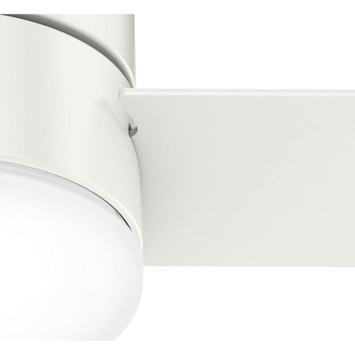 52 in. White Low Profile Ceiling Fan with LED Light Kit and Handheld Remote, Ceiling Hugger Ceiling Fans-10-ErisView