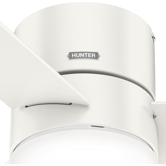 52 in. White Low Profile Ceiling Fan with LED Light Kit and Handheld Remote, Ceiling Hugger Ceiling Fans-11-ErisView