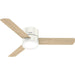 52 in. White Low Profile Ceiling Fan with LED Light Kit and Handheld Remote, Ceiling Hugger Ceiling Fans-12-ErisView