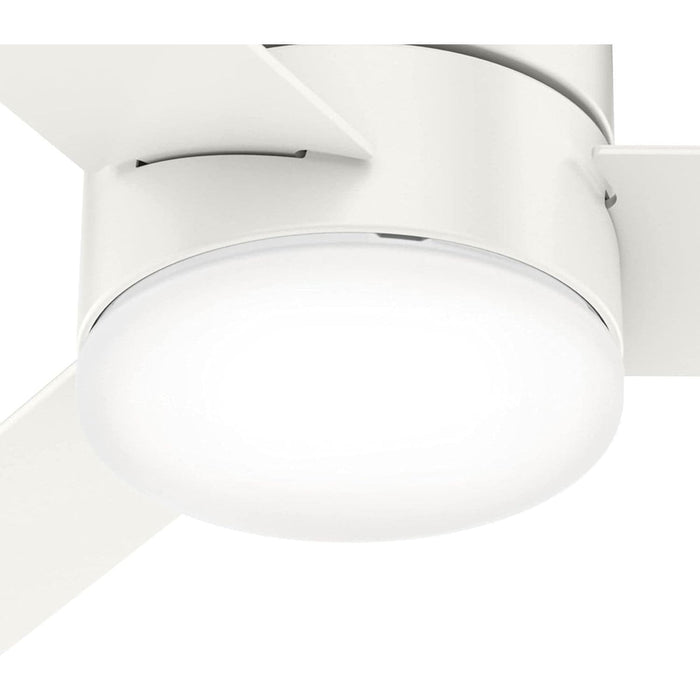 52 in. White Low Profile Ceiling Fan with LED Light Kit and Handheld Remote, Ceiling Hugger Ceiling Fans-9-ErisView