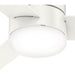 52 in. White Low Profile Ceiling Fan with LED Light Kit and Handheld Remote, Ceiling Hugger Ceiling Fans-9-ErisView