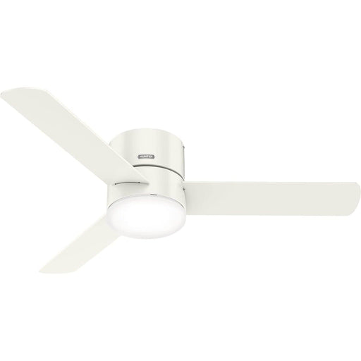 52 in. White Low Profile Ceiling Fan with LED Light Kit and Handheld Remote, Ceiling Hugger Ceiling Fans-1-ErisView