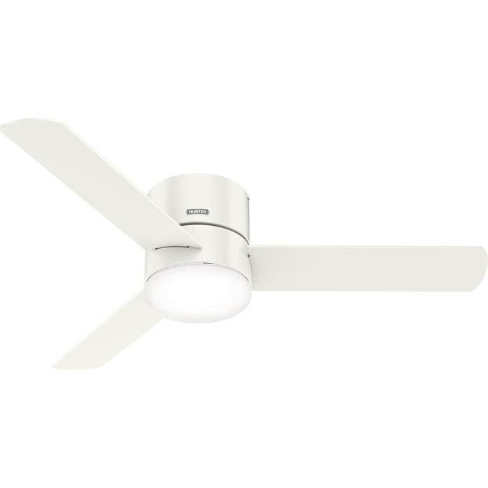 52 in. White Low Profile Ceiling Fan with LED Light Kit and Handheld Remote, Ceiling Hugger Ceiling Fans-1-ErisView