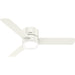 52 in. White Low Profile Ceiling Fan with LED Light Kit and Handheld Remote, Ceiling Hugger Ceiling Fans-1-ErisView
