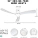 52 in. White Modern Ceiling Fan with Light Remote Control, Reversible Flush Mount Outdoor Patio Ceiling Fan, Farmhouse Ceiling Fan for Bedroom-3-ErisView