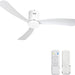 52 in. White Modern Ceiling Fan with Light Remote Control, Reversible Flush Mount Outdoor Patio Ceiling Fan, Farmhouse Ceiling Fan for Bedroom-1-ErisView