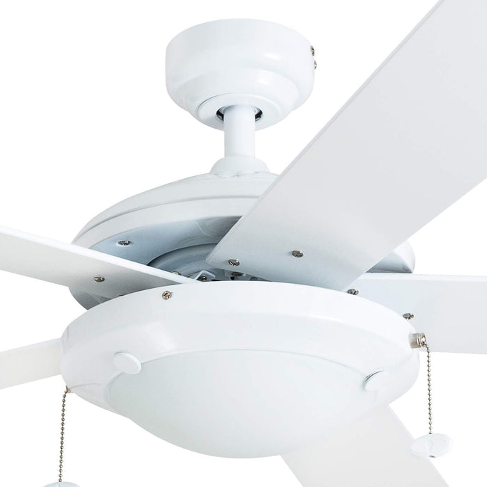 52 in. White Modern LED Ceiling Fan with Light Pull Chain, Reversible Ceiling Fan Winter Summer-10-ErisView