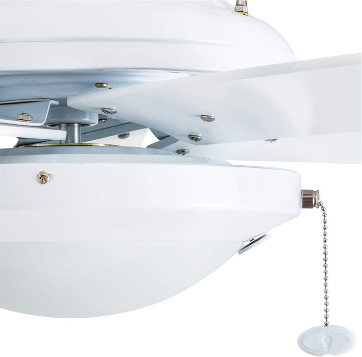 52 in. White Modern LED Ceiling Fan with Light Pull Chain, Reversible Ceiling Fan Winter Summer-12-ErisView