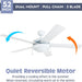 52 in. White Modern LED Ceiling Fan with Light Pull Chain, Reversible Ceiling Fan Winter Summer-4-ErisView