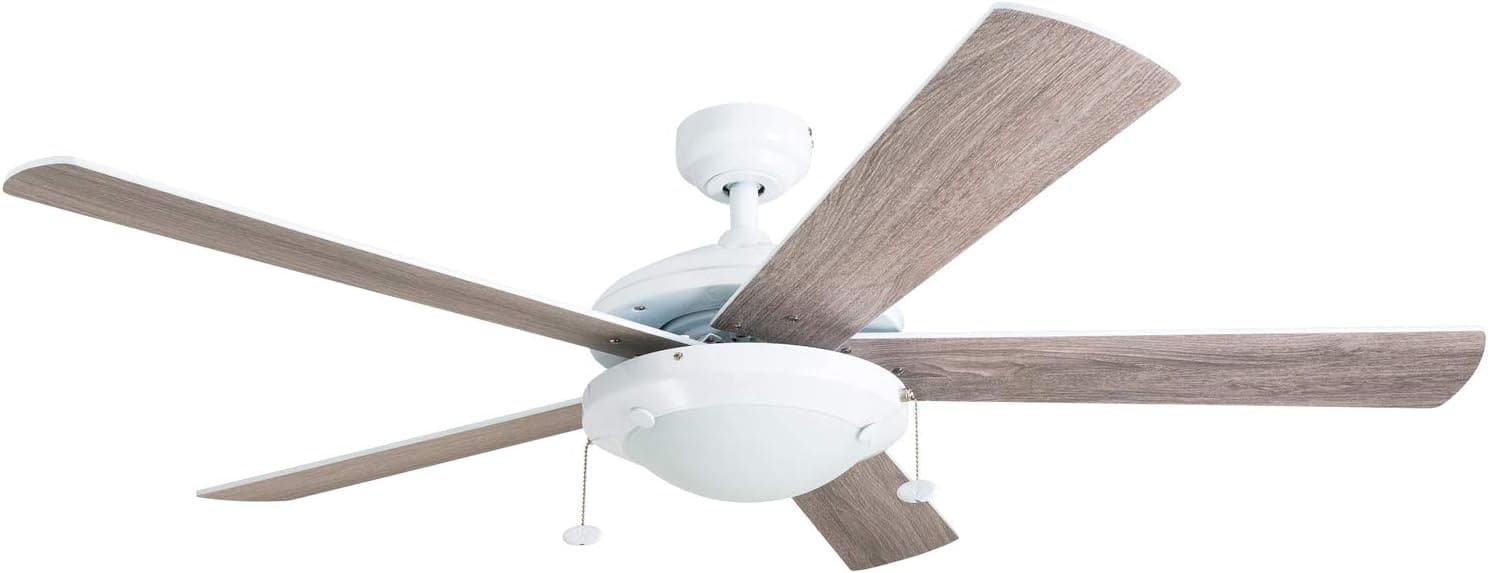 52 in. White Modern LED Ceiling Fan with Light Pull Chain, Reversible Ceiling Fan Winter Summer-8-ErisView