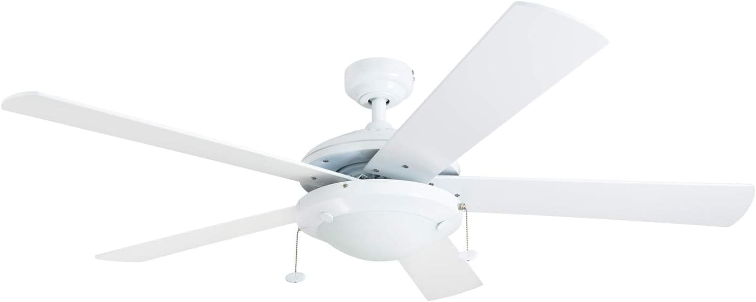 52 in. White Modern LED Ceiling Fan with Light Pull Chain, Reversible Ceiling Fan Winter Summer-9-ErisView