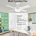 52 in. White Remote Ceiling Fan with Light, Modern Bedroom Ceiling Fans, Kitchen Ceiling Fans, Outdoor Dimmable Reversible Quiet Ceiling Fans-30-ErisView