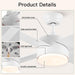 52 in. White Remote Ceiling Fan with Light, Modern Bedroom Ceiling Fans, Kitchen Ceiling Fans, Outdoor Dimmable Reversible Quiet Ceiling Fans-36-ErisView