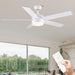 52 in. White Remote Ceiling Fan with Light, Modern Bedroom Ceiling Fans, Kitchen Ceiling Fans, Outdoor Dimmable Reversible Quiet Ceiling Fans-9-ErisView