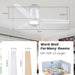 52 in. White Remote Control Ceiling Fan and Light, Flush Mount Reversible Quiet Ceiling Fans, Modern Dimmable Ceiling Fan for Bedroom Living Room -4-ErisView