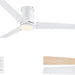 52 in. White Remote Control Ceiling Fan and Light, Flush Mount Reversible Quiet Ceiling Fans, Modern Dimmable Ceiling Fan for Bedroom Living Room -1-ErisView
