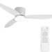 52 in. White Remote Control Ceiling Fan and Light, Modern Flush Mount Ceiling Fan-1-ErisView