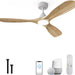 52 in. White Smart Wood Ceiling Fan with Light Remote Alexa Wi-Fi APP Control, Natural Wood Reversible Quiet Ceiling Fans, Dimmable High Speed Ceiling Fan-1-ErisView