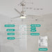 52 in. Wood Ceiling Fan NO Light, 3 Blades Ceiling Fan with Remote, Quiet Energy Efficient Ceiling Fans-20-ErisView