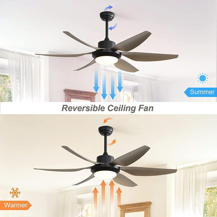 52 in. Wood Ceiling Fan NO Light, 3 Blades Ceiling Fan with Remote, Quiet Energy Efficient Ceiling Fans-24-ErisView