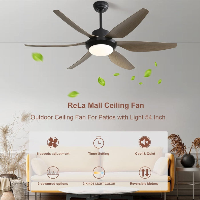 52 in. Wood Ceiling Fan NO Light, 3 Blades Ceiling Fan with Remote, Quiet Energy Efficient Ceiling Fans-28-ErisView