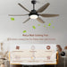 52 in. Wood Ceiling Fan NO Light, 3 Blades Ceiling Fan with Remote, Quiet Energy Efficient Ceiling Fans-28-ErisView