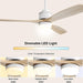 52 in. Wood Ceiling Fan NO Light, 3 Blades Ceiling Fan with Remote, Quiet Energy Efficient Ceiling Fans-47-ErisView