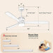 52 in. Wood Ceiling Fan NO Light, 3 Blades Ceiling Fan with Remote, Quiet Energy Efficient Ceiling Fans-48-ErisView