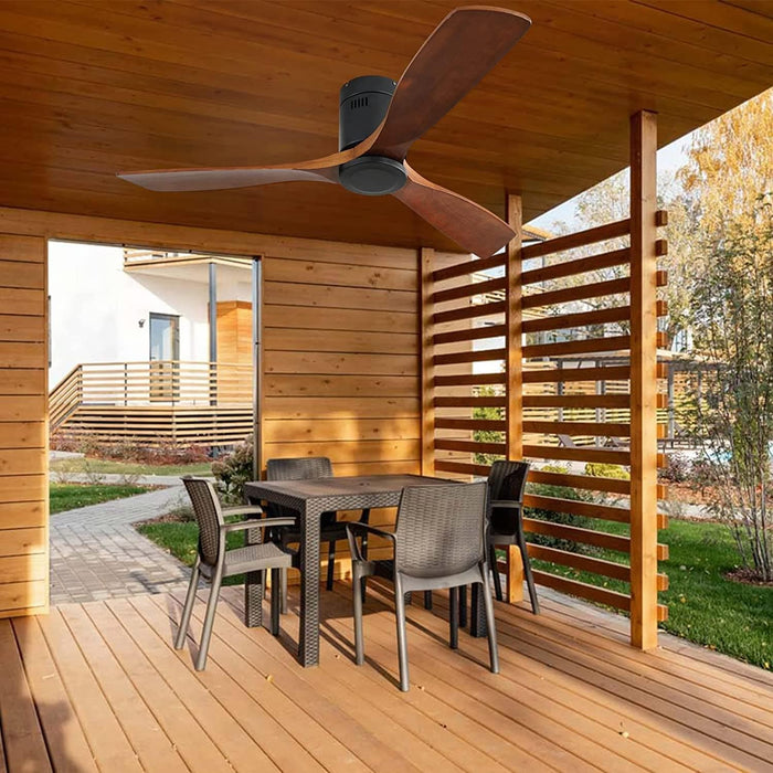 52 in. Wood Ceiling Fan NO Light, 3 Blades Ceiling Fan with Remote, Quiet Energy Efficient Ceiling Fans-7-ErisView