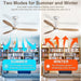 52 in. Wood Ceiling Fan with Light Remote Control, Indoor Outdoor Ceiling Fans with Light, Low Profile Ceiling Fan Light -4-ErisView