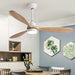 52 in. Wood Ceiling Fan with Light Remote Control, Indoor Outdoor Ceiling Fans with Light, Low Profile Ceiling Fan Light -7-ErisView