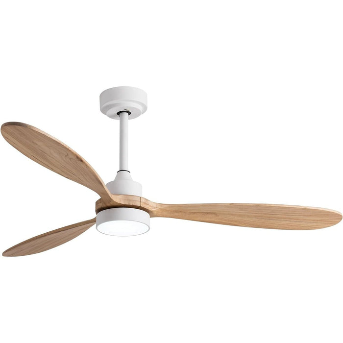 52 in. Wood Ceiling Fan with Light Remote Control, Indoor Outdoor Ceiling Fans with Light, Low Profile Ceiling Fan Light -1-ErisView