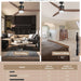 52 in. Wood Ceiling Fan with Light and Remote Control, Modern Silent Reversible Ceiling Fan for Bedroom Living Room-3-ErisView