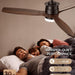 52 in. Wood Ceiling Fan with Light and Remote Control, Modern Silent Reversible Ceiling Fan for Bedroom Living Room-4-ErisView