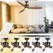 52 in. Wood Ceiling Fan with Light and Remote Control, Modern Silent Reversible Ceiling Fan for Bedroom Living Room-6-ErisView