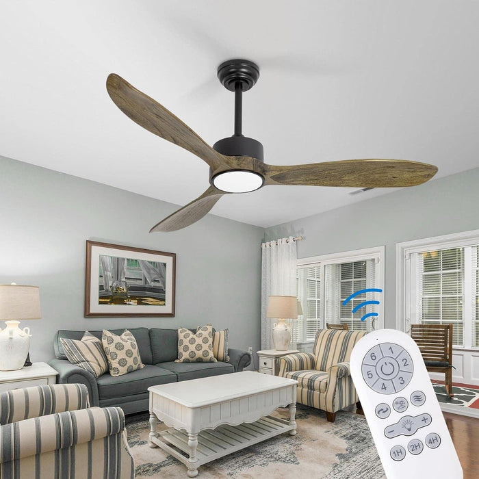 52 in. Wood Ceiling Fan with Light and Remote,Beautiful Ceiling Fans,, LED Dimmable Wood Blade Ceiling Fan-8-ErisView