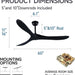 52 in. Wood Ceiling Fan with Remote, 3 Blade Ceiling Fans without Lights for Indoor Outdoor Use, Modern Silent Outdoor Ceiling Fan-13-ErisView