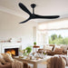 52 in. Wood Ceiling Fan with Remote, 3 Blade Ceiling Fans without Lights for Indoor Outdoor Use, Modern Silent Outdoor Ceiling Fan-14-ErisView
