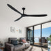 52 in. Wood Ceiling Fan with Remote, 3 Blade Ceiling Fans without Lights for Indoor Outdoor Use, Modern Silent Outdoor Ceiling Fan-15-ErisView