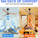52 in. Wood Ceiling Fan with Remote, 3 Blade Ceiling Fans without Lights for Indoor Outdoor Use, Modern Silent Outdoor Ceiling Fan-2-ErisView