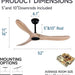 52 in. Wood Ceiling Fan with Remote, 3 Blade Ceiling Fans without Lights for Indoor Outdoor Use, Modern Silent Outdoor Ceiling Fan-6-ErisView
