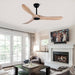 52 in. Wood Ceiling Fan with Remote, 3 Blade Ceiling Fans without Lights for Indoor Outdoor Use, Modern Silent Outdoor Ceiling Fan-7-ErisView